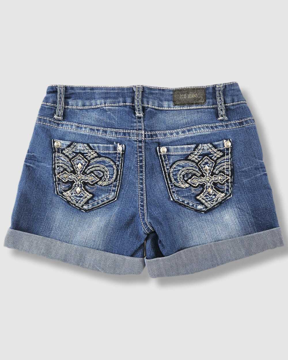 Vintage Y2K low rise denim shorts ZCO Jeans bling pockets size 5